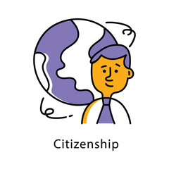 Citizenship Vector filled Outline Style Icon. Eps 10 File 