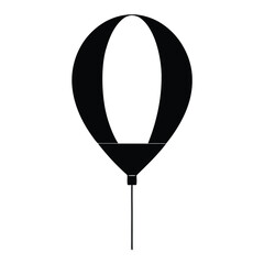 Obraz premium Simple Black and White Hot Air Balloon Icon Illustration