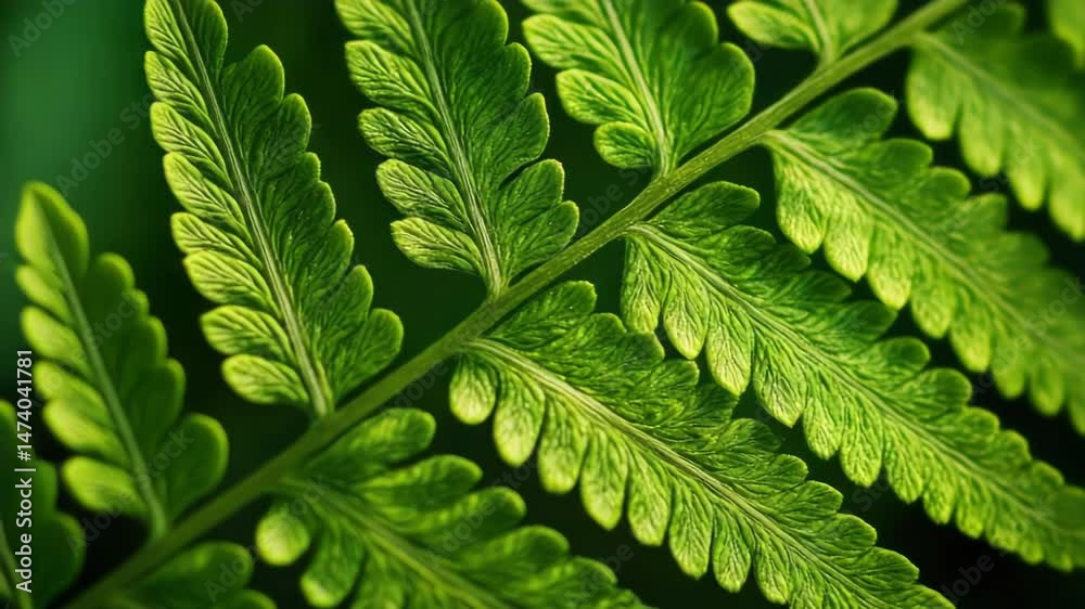 Poster A detailed shot of a fern leaf with intricate patterns and texture