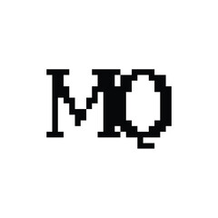 Fototapeta premium MQ monogram logo design letter text name symbol monochrome logotype alphabet character simple logo