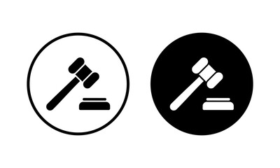 Gavel icon vector illustration. judge gavel sign and symbol. law icon. auction hammer