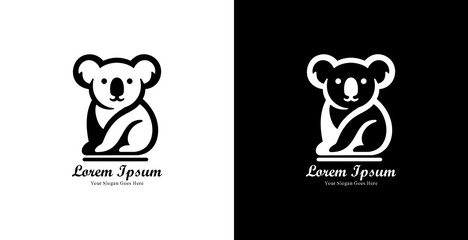 Modern style sitting koala logo design