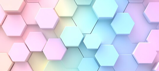 A pastel-colored geometric background with softly rounded hexagons 