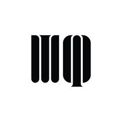 MQ monogram logo design letter text name symbol monochrome logotype alphabet character simple logo