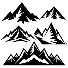 Obraz premium silhouette mountain icon set vector