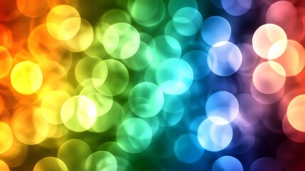 Vibrant, colorful abstract bokeh display with rainbow hues.