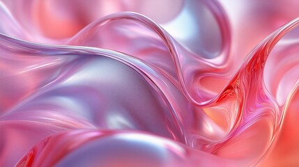 Glossy Pink and Purple Abstract Waves