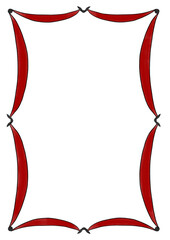 Gothic Horror Black and Red Swagged Curtain A4 Frame with Bats, dracula nosferatu vampire goth dramatic theatrical halloween bat wedding engagement birthday anniversary party formal prom border a5 a6