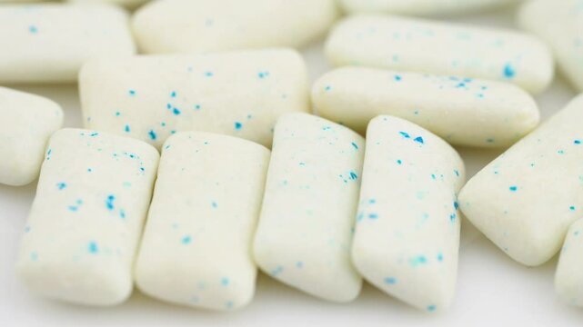 Chewing gum. Mint chewing gum pads. Gum background	
