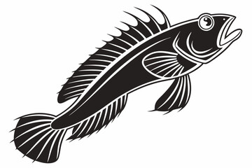 blenny sihouette black vector