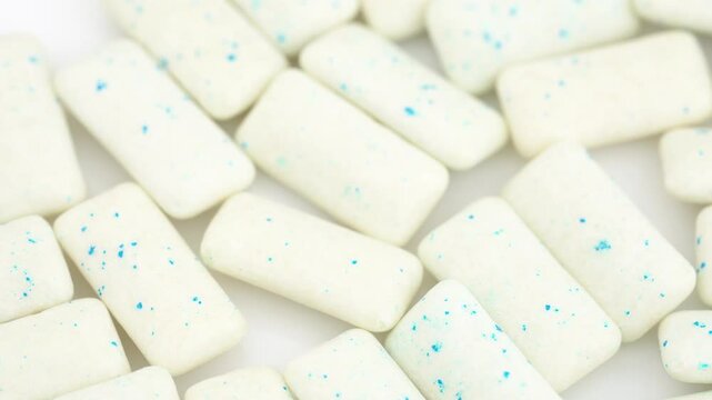 Chewing gum. Mint chewing gum pads. Gum background	
