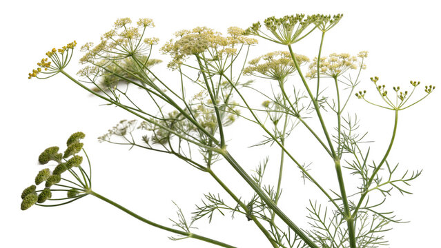 Herbal plant Ferula assa-foetida or Asafoetida on white or transparent background