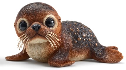 Obraz premium Adorable Baby Seal Pup Figurine with Wildlife Charm.