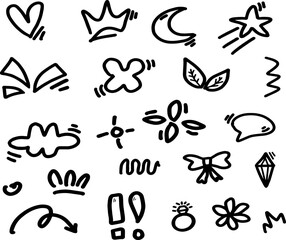  Hand Drawn Doodle Icons Pack – Cute Decorative Elements for Design