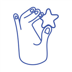 Obraz premium Minimalist Vector Design of Hand and Star Symbol