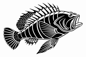 wrasse sihouette black vector