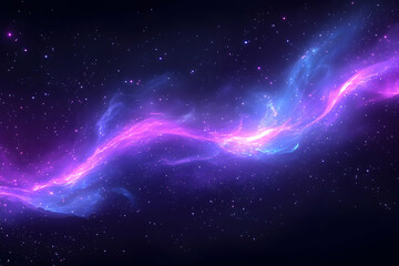 Fototapeta premium Cosmic swirl of vibrant purple and blue nebulae across a dark starry backdrop, showcasing celestial beauty