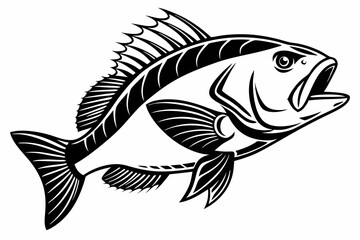 wrasse sihouette black vector