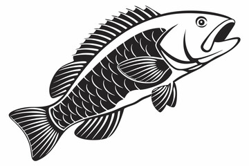 wrasse sihouette black vector