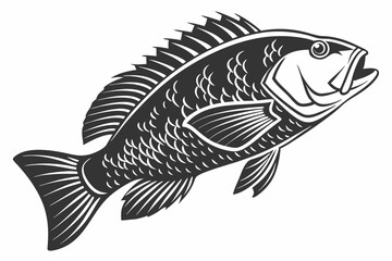 wrasse sihouette black vector