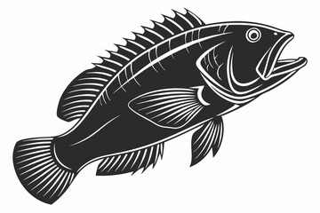 wrasse sihouette black vector