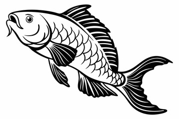 wrasse sihouette black vector