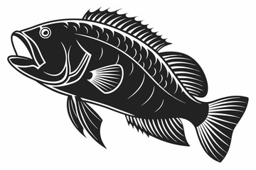 wrasse sihouette black vector