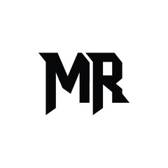 MR monogram logo design letter text name symbol monochrome logotype alphabet character simple logo