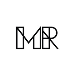 MR monogram logo design letter text name symbol monochrome logotype alphabet character simple logo