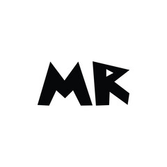 MR monogram logo design letter text name symbol monochrome logotype alphabet character simple logo