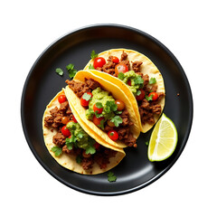 Mexican shrimps tacos with prawns cooked 