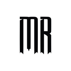 MR monogram logo design letter text name symbol monochrome logotype alphabet character simple logo