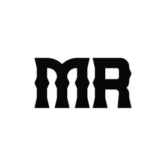 MR monogram logo design letter text name symbol monochrome logotype alphabet character simple logo