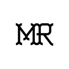 MR monogram logo design letter text name symbol monochrome logotype alphabet character simple logo