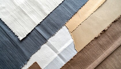 Exploring textiles fabric samples interior design showroom material showcase studio setting overhead view textile innovation