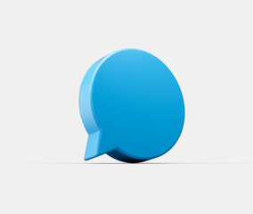 3D Blue chat icon, symbolizing messaging, communication and conversation. 3d illustration
