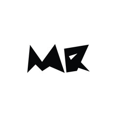 MR monogram logo design letter text name symbol monochrome logotype alphabet character simple logo