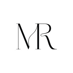 Fototapeta premium MR monogram logo design letter text name symbol monochrome logotype alphabet character simple logo