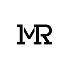 Obraz premium MR monogram logo design letter text name symbol monochrome logotype alphabet character simple logo