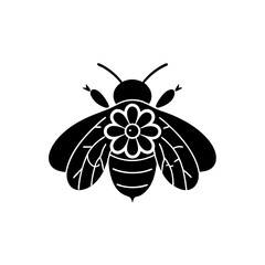 creative details Bee icon Vector Illustration