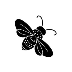 creative details Bee icon Vector Illustration