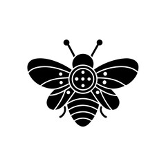 creative details Bee icon Vector Illustration
