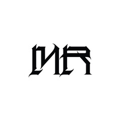 MR monogram logo design letter text name symbol monochrome logotype alphabet character simple logo