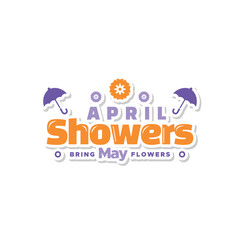 April shower lettering vector design