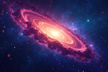 Fototapeta premium Vibrant galaxy, swirling stars, colorful nebulae, distant light , galaxy, stars