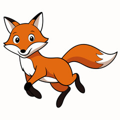 Obraz premium Dynamic Fox Jump Vector Art