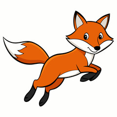 Obraz premium Dynamic Fox Jump Vector Art