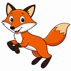 Obraz premium Dynamic Fox Jump Vector Art