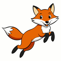Obraz premium Dynamic Fox Jump Vector Art