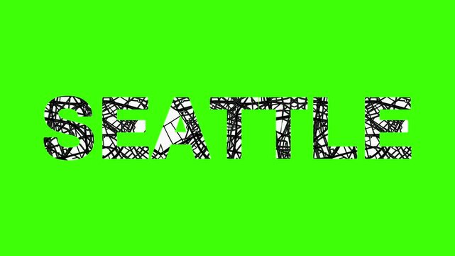 Seattle city name with street map pattern